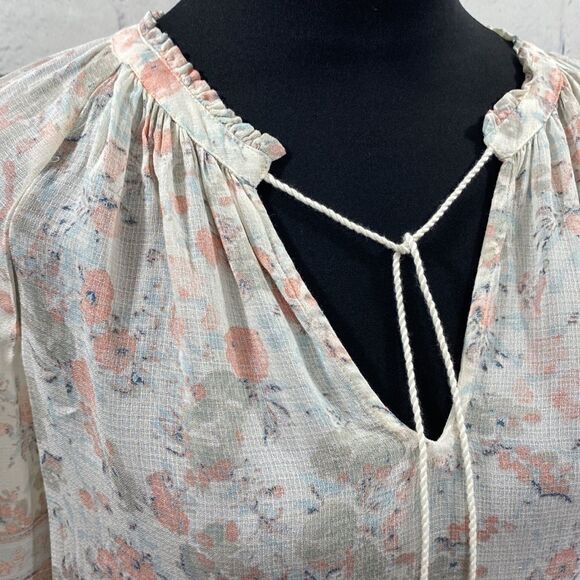 EUC Lucky Brand V-Neck Top with Tassels - Picture 3 of 8